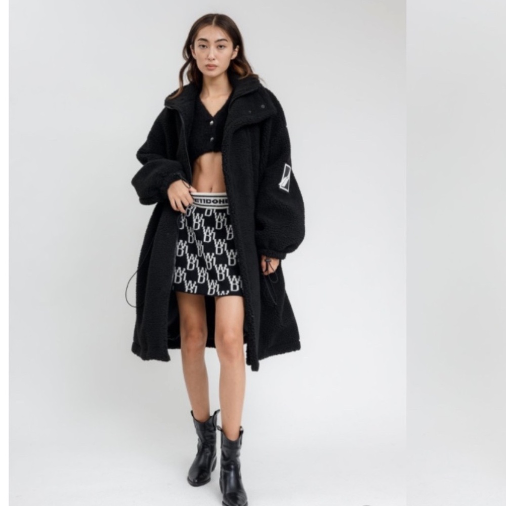 WE11DONE All Over Logo Knit Mini Skirt